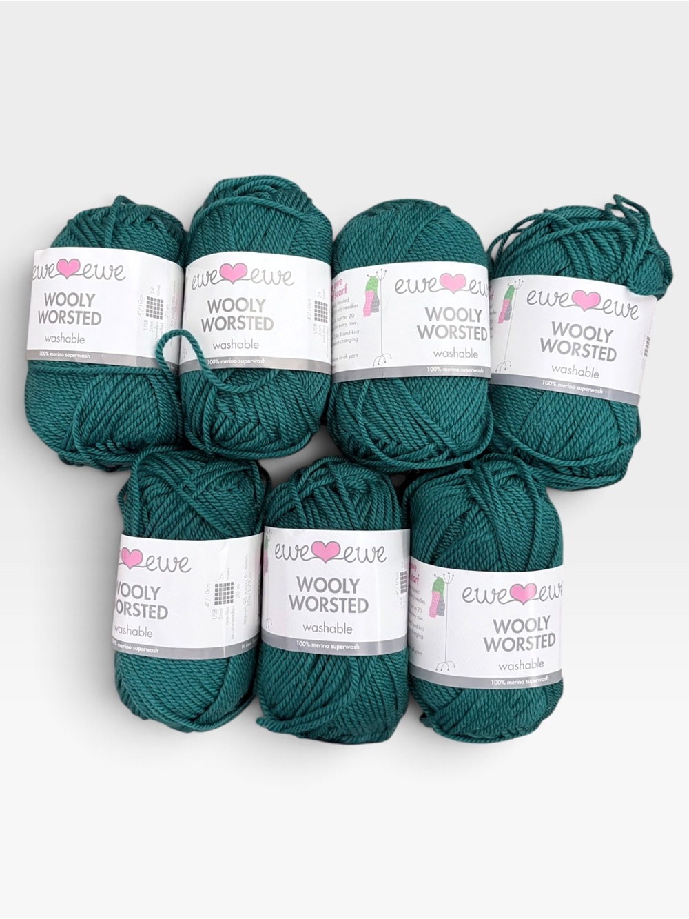 Ewe Ewe Wooly Worsted Italian Merino Wool Yarn Teal